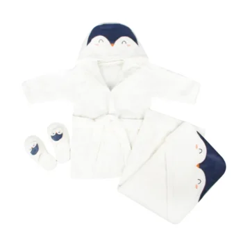 ست حوله سه تیکه بیبی توف 3004610 Bebitof پنگوئن