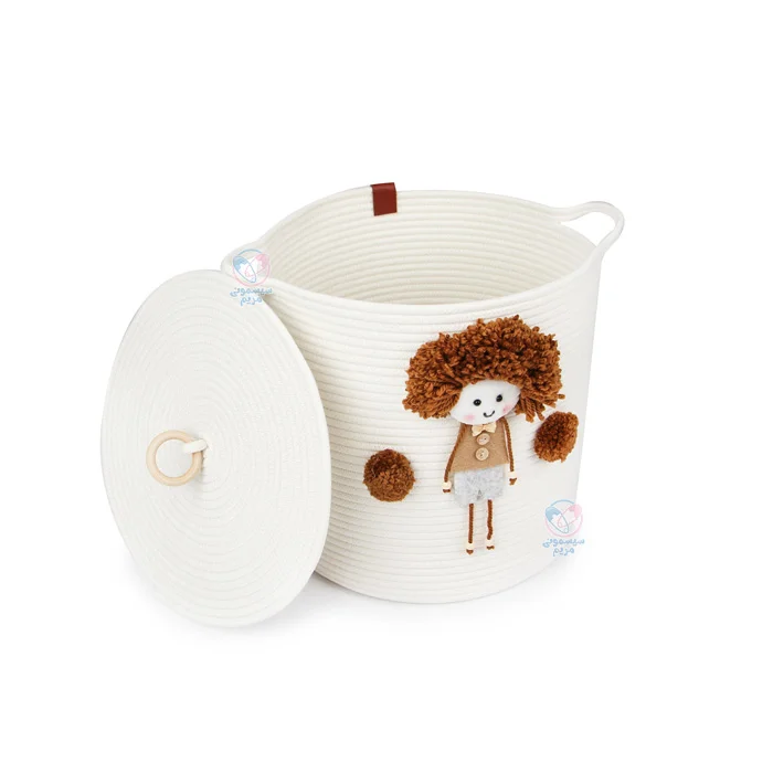 سبد اسباب بازی کنفی ساختهشده از کنف طبیعی