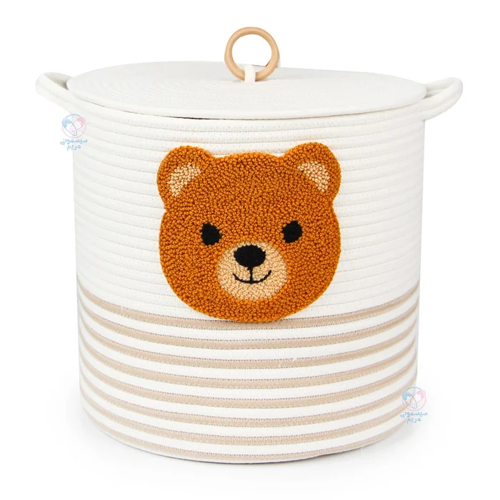 سبد اسباب بازی کنفی خرس تدی با کیفیت بالا، طراحی کودکانه و جنس مقاوم