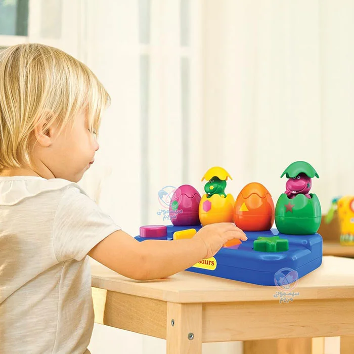 دایناسور پرشی تولو کمک به یادگیری رنگها و شکلها