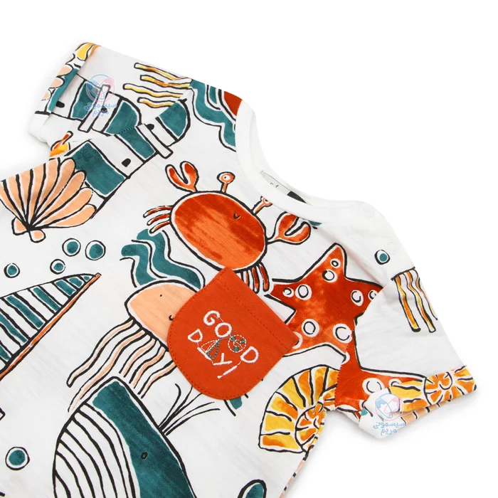 رامپر پسرانه نهنگ ایندیگو Indigo 14213 مناسب برای بهار و تابستان