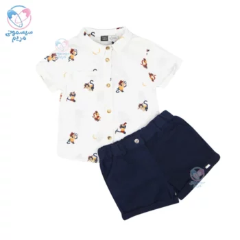 ست بلوز شلوارک پسرانه آرتور ایندیگو 142351 Indigo