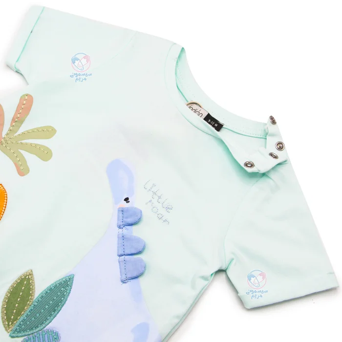 رامپر پسرانه ایندیگو آکوا 14216 Indigo Aqua با الیاف نخ پنبهای نرم و لطیف