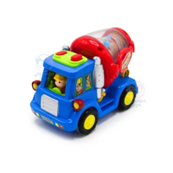 ماشین قدرتی کامیون هولی تویز 386 Huile Toys میکسر آبی