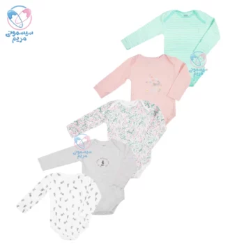 پک بادی بلند 5 عددی ماماس اند پاپاس خرگوش و گل Mamas&Papas