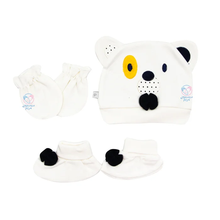 ست کلاه و دستکش و پاپوش خرس پاپیون دار پاپو 163056 Papo ضد حساسیت و ایمن