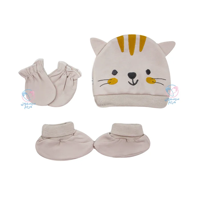 ست کلاه و دستکش و پاپوش گربه پاپو 163076 Papo جنس نرم و لطیف