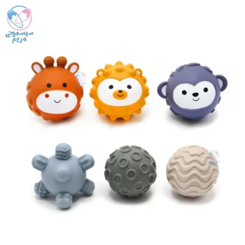 ست پوپت شش عددی دست ورزی حیوانات سیلیکونی کونیگ کیدز Konig Kids 650